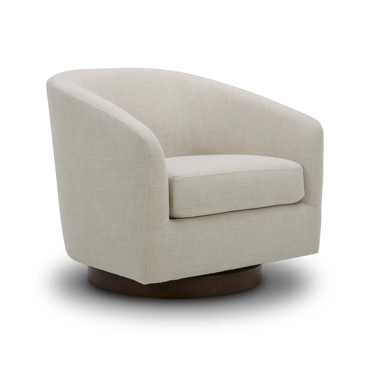 Better Homes & Gardens Bradford Wooden Base Modern Swivel Chair, Linen