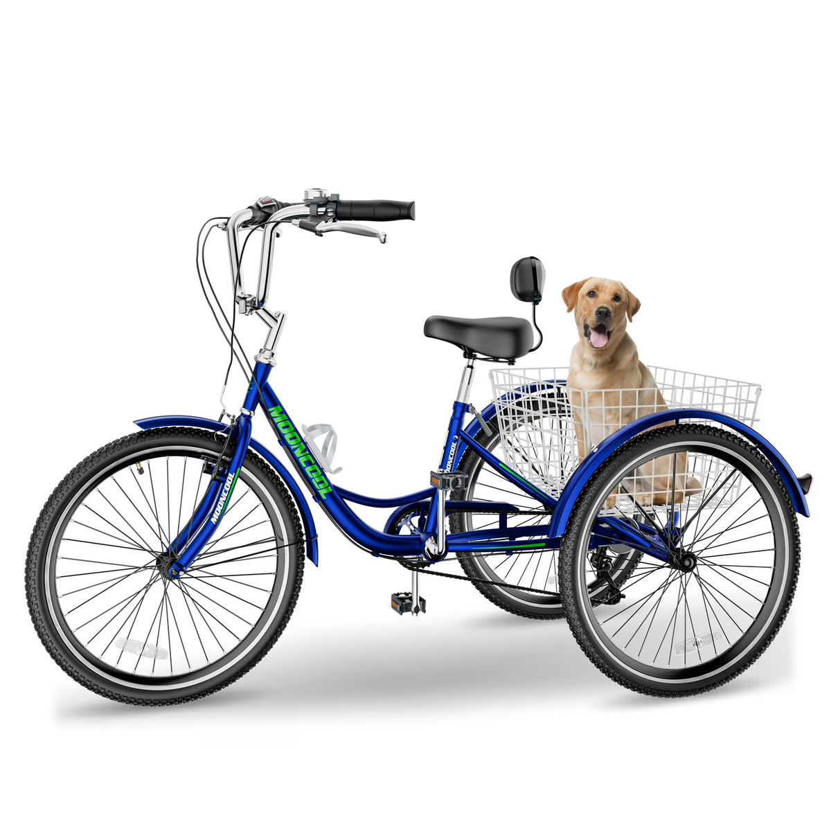 FICISOG 7 Speed Adult Tricycle for Women, 20/24/26 Inch Adult Trike with Basket, 3 Wheel Bikes for Adults Seniors, Cruise Trike for Shopping Picnic