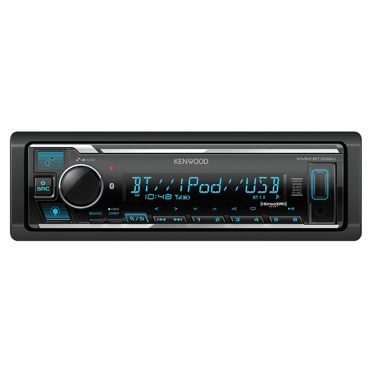Kenwood KMM-BT332U Bluetooth USB Media Receiver with Alexa, Single DIN, Sirius XM Tuner Kit