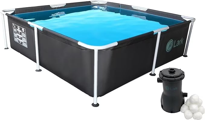 Lark 7' x 24" Square Metal Frame Splash Pool with 530 gallon Filtration Pump