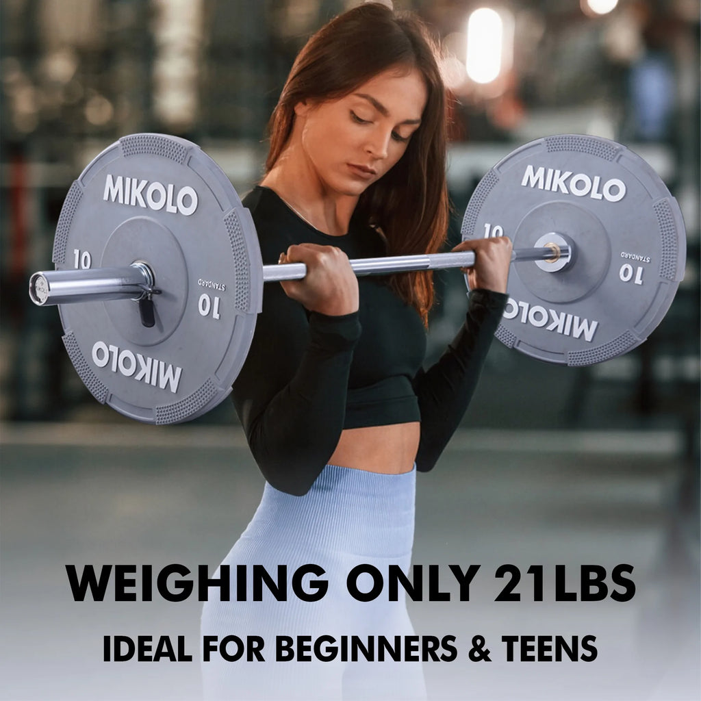Mikolo 7ft Olympic Barbell, Barbell for Weightlifting and Powerlifting 45lb, Olympic Bar for 1500lbs Capacity, Weight Bar Fit 2 Standard Weights