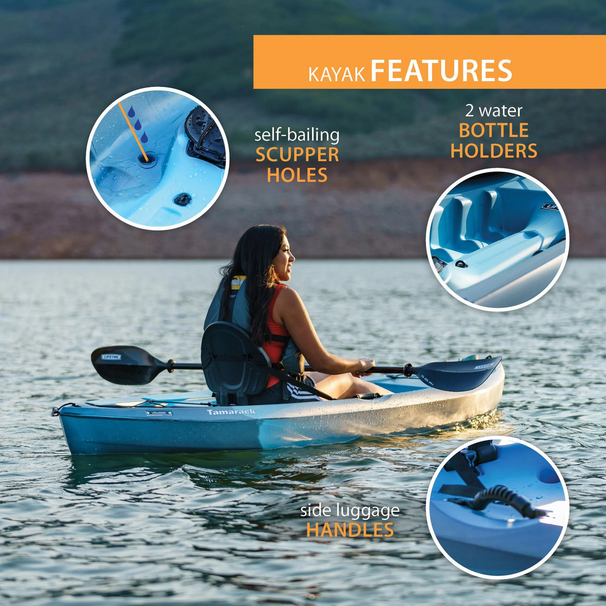Lifetime Tahoma 10 ft. Sit-on-Top Kayak, Emperor Fusion (91346)