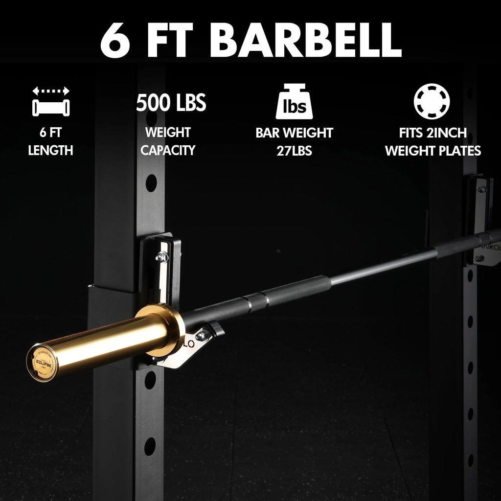 Mikolo 7ft Olympic Barbell, Barbell for Weightlifting and Powerlifting 45lb, Olympic Bar for 1500lbs Capacity, Weight Bar Fit 2 Standard Weights