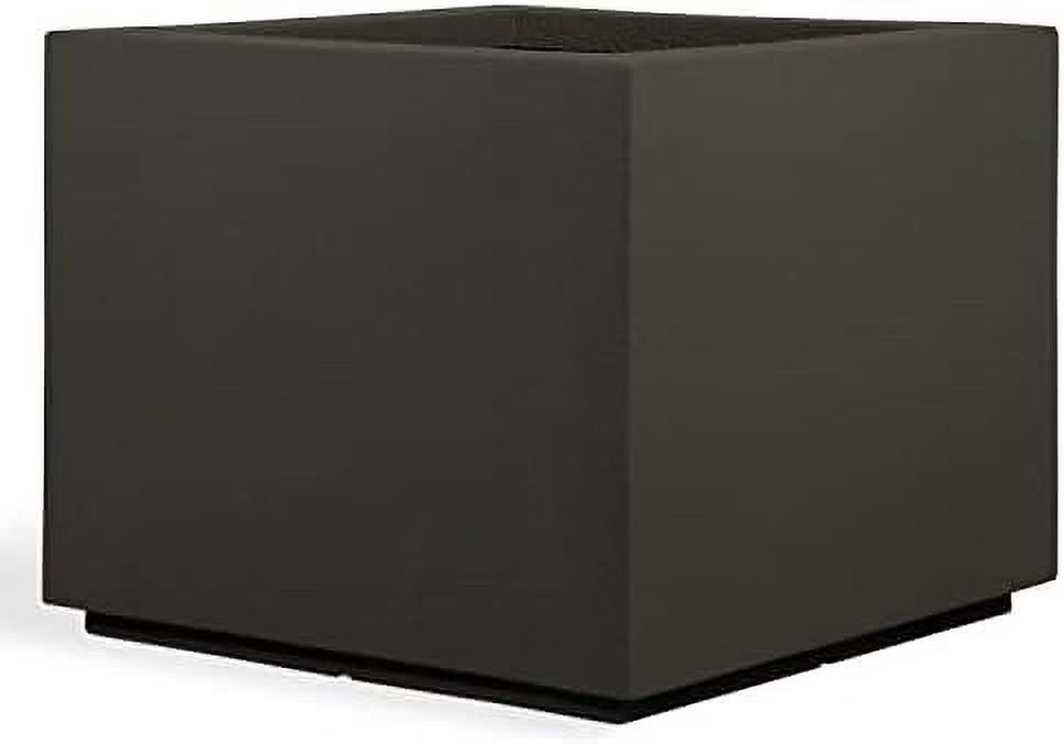 PolyStone Monterray Modern Outdoor/Indoor Square Planter, 23" L x 23" W x 19" H, Lightweight, Heavy Duty, Weather Resistant, Polymer Finish, Commercial Grade and Residential (Concrete Gray)