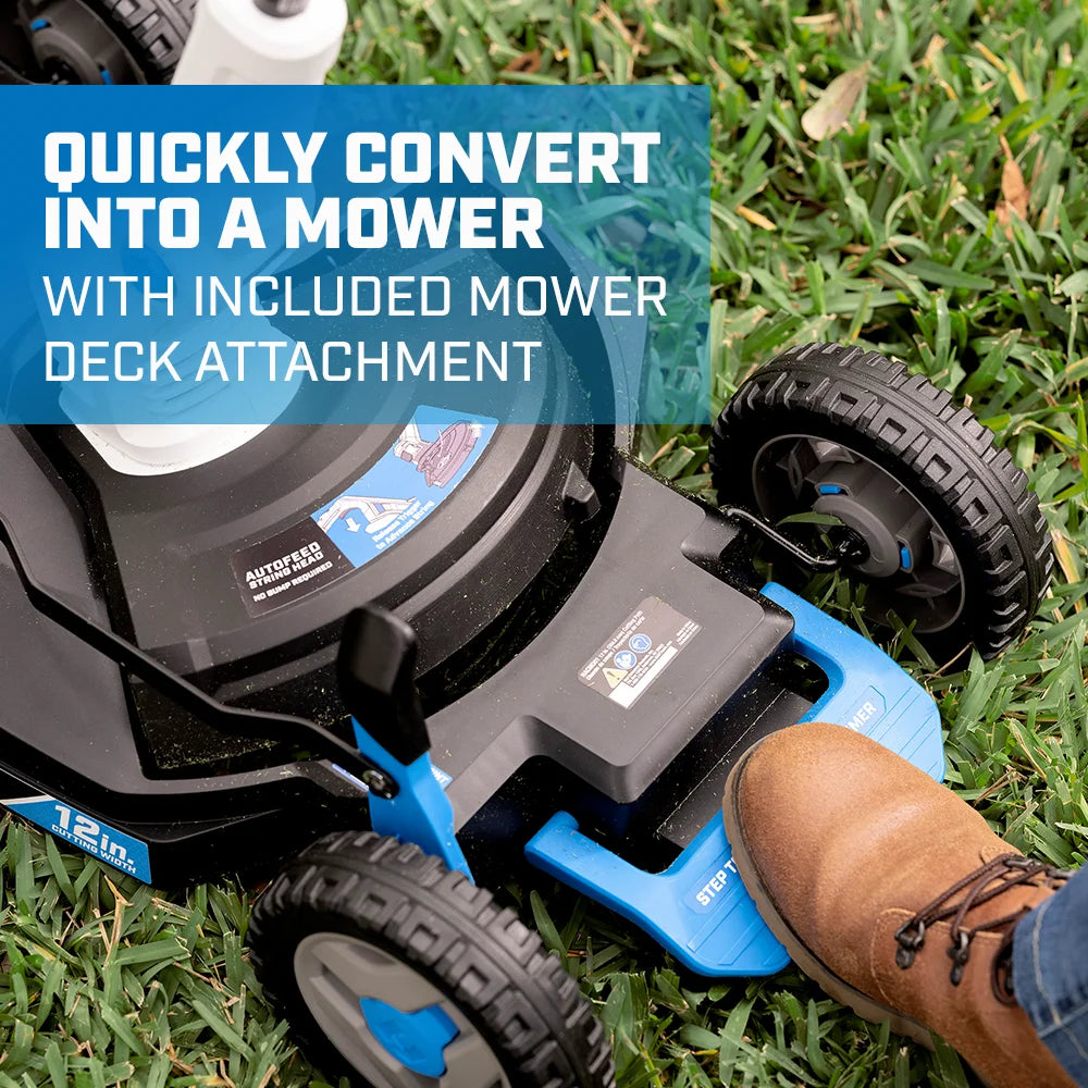 HART 20V 12" Cordless Trim Mower Kit, (1) 4.0Ah Lithium-Ion Battery