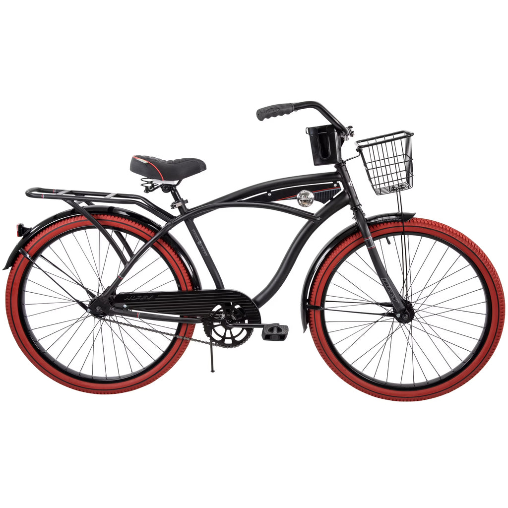 Huffy 26" Nel Lusso Cruiser Bike, Fits Riders 5'0"+, Matte Black, Adult, Men's