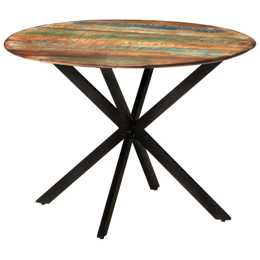 vidaXL Dining Table 43.3"x30.7" Solid Wood Reclaimed and Steel