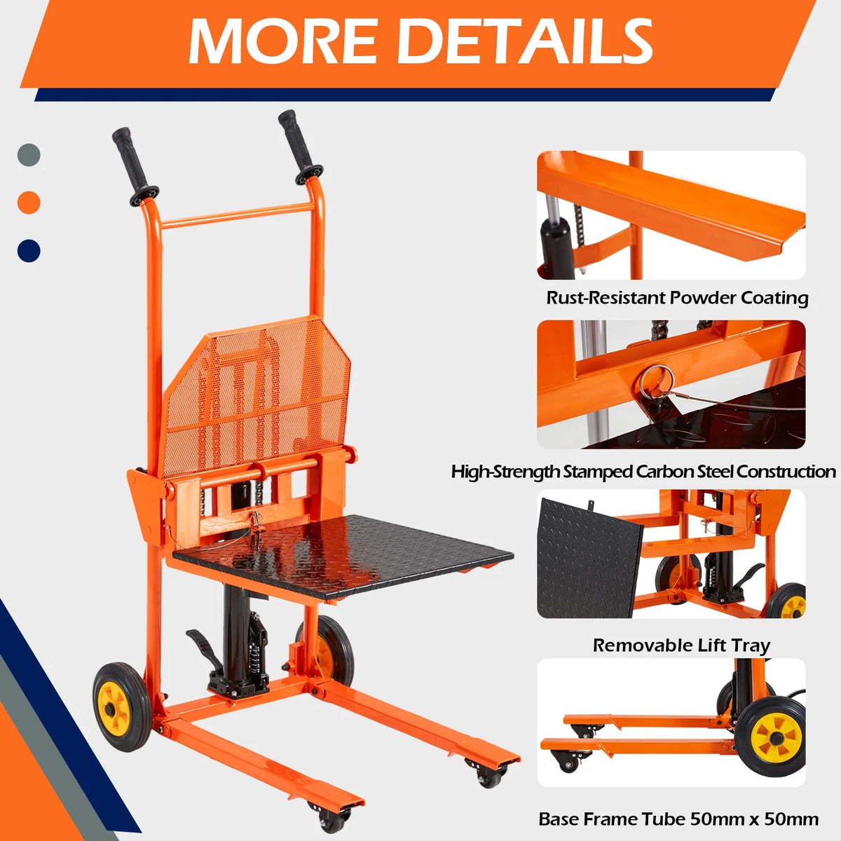 AECOJOY Hydraulic Material Lift Pallet Truck 500 Lbs,Lift Table Cart,32" Max Lift Height Pallet Truck Jack with Lockable Swivel Casters Ideal for Warehouse, Workshop and Garage Use