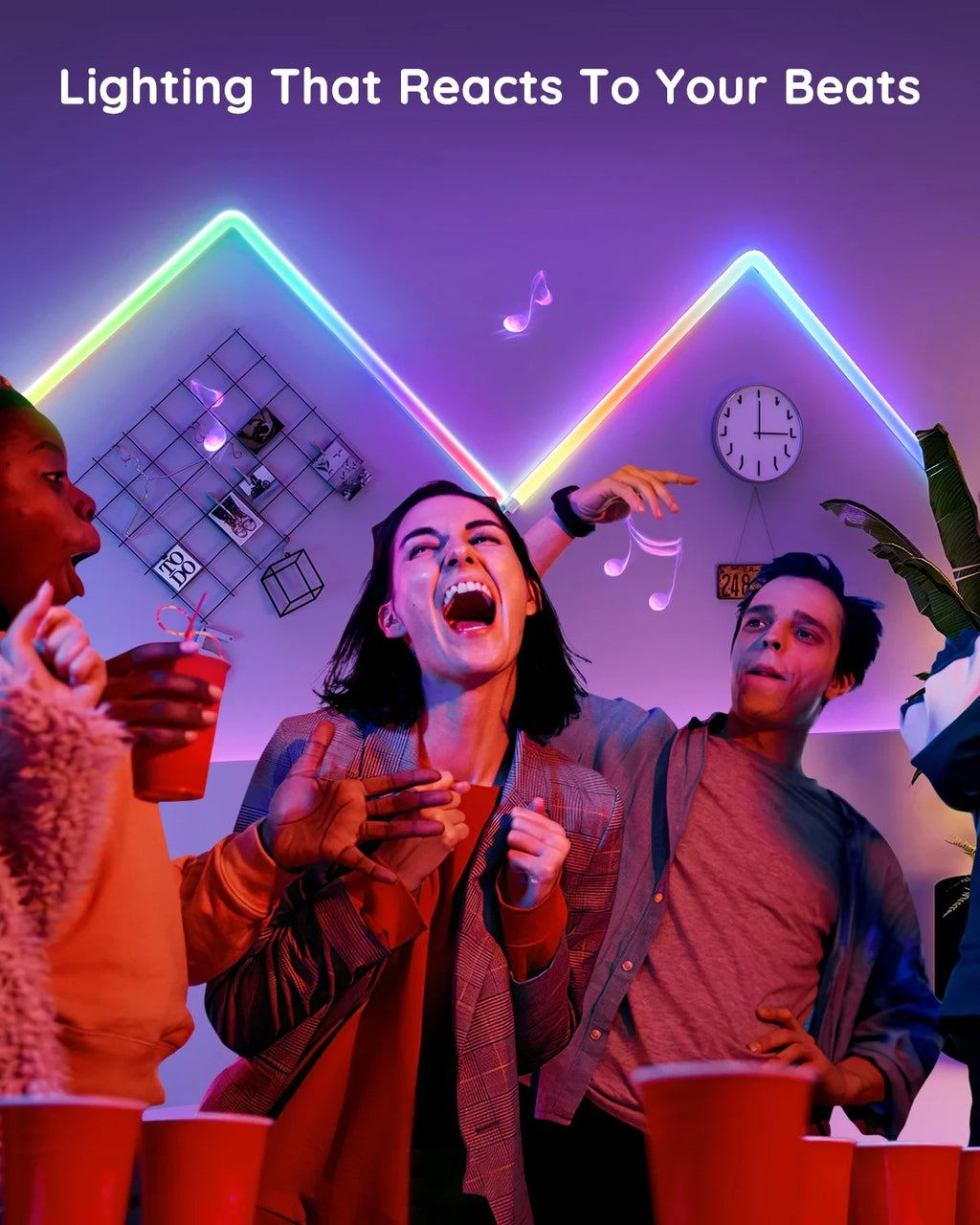 Govee Glide RGBIC Smart Wall Light, Multicolor Customizable, Music Sync LED Home Decor, 6 Pcs and 1 Corner