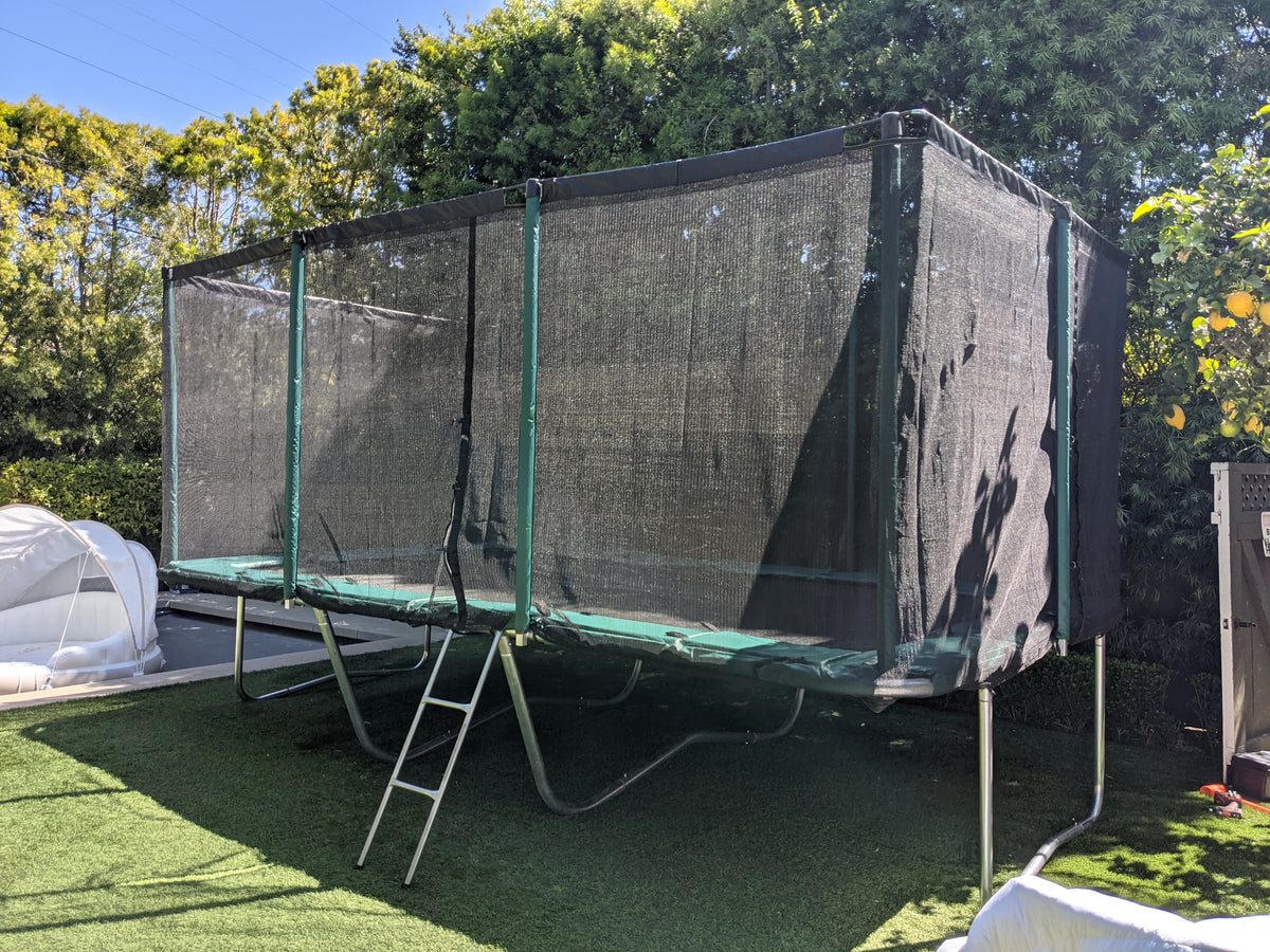 Galactic Xtreme 10x17 FT Outdoor Rectangle Trampoline with Net Enclosure 750Lbs Heavy Weight Jumping Capacity - Outdoor Gymnastics Trampolines for Adults and Kids