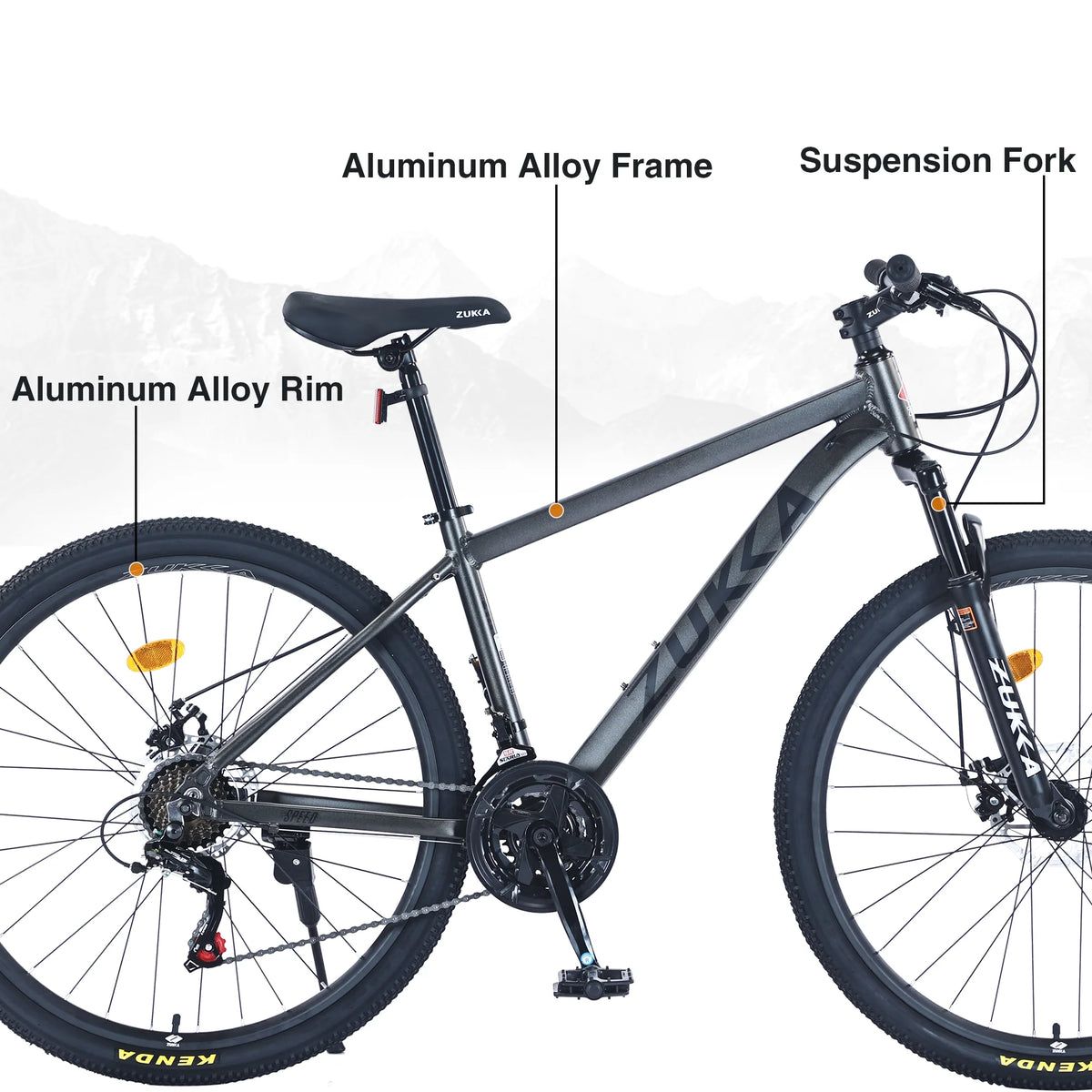27.5 Inch Mountain Bike, 21 Speed Mountain Bicycle with Front Suspension and Aluminum Alloy Frame for Men Women Boys and Girls, Blue