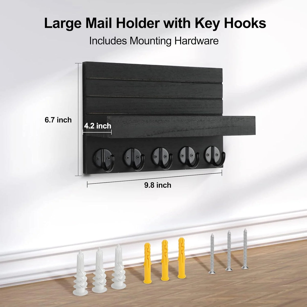 Key Holder with Shelf and Hooks
