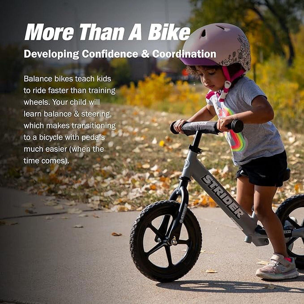 Strider - 12 Sport Balance Bike. Ages 1 to 4 Years - Matte Gray