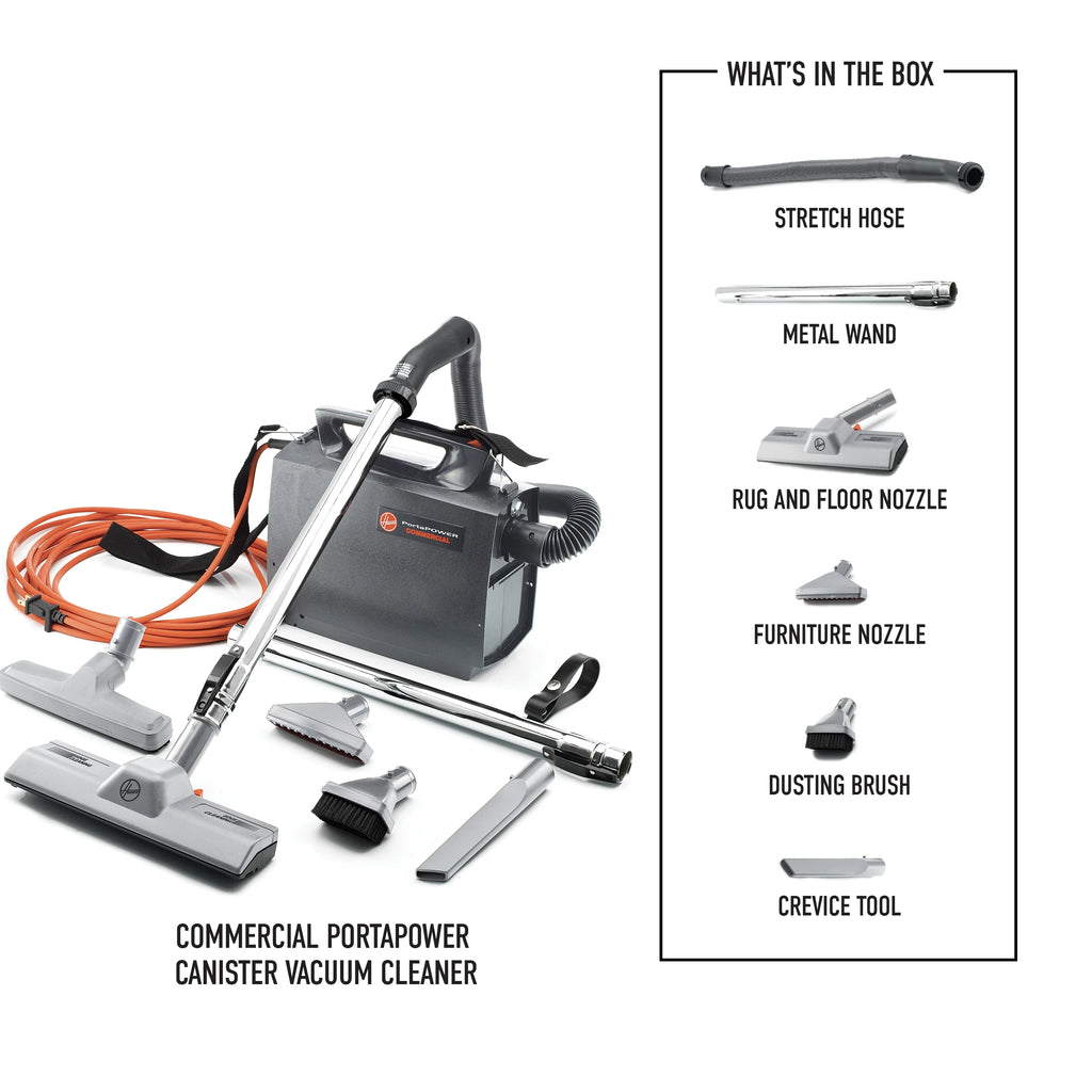 Hoover Commercial Canister PortaPOWER Lightweight Vacuum Cleaner, CH30000