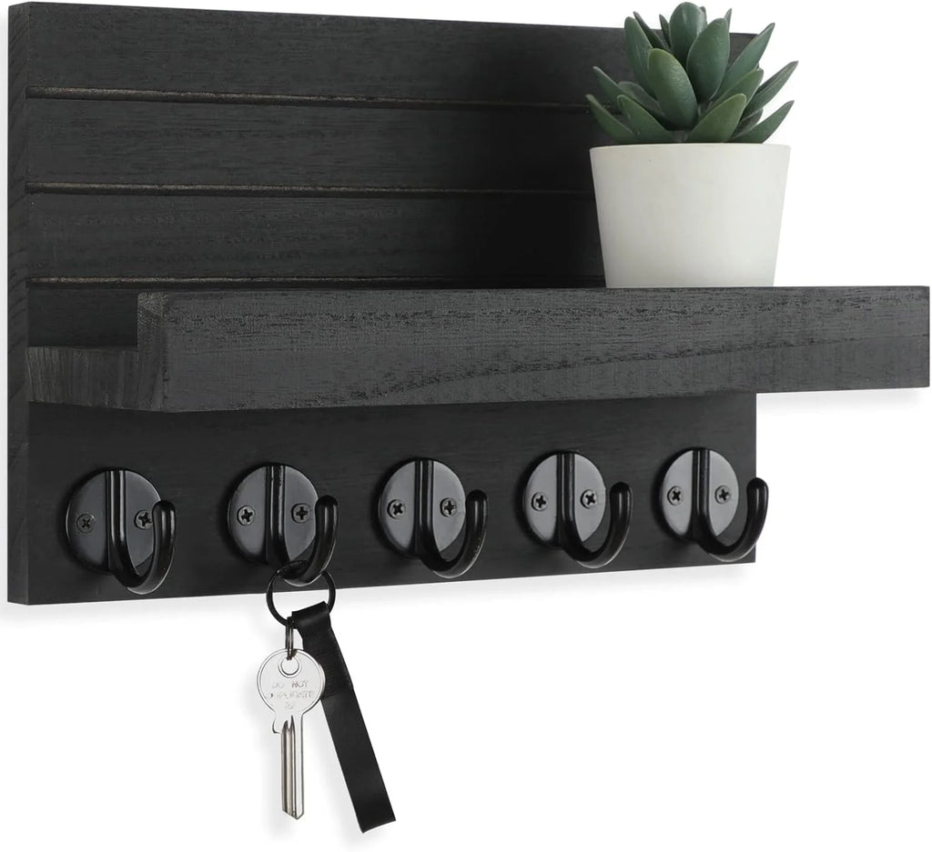 Key Holder with Shelf and Hooks