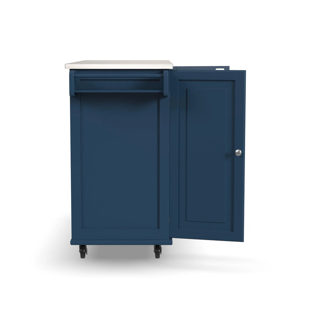 Homestyles Dolly Madison Engineered Wood Kitchen Cart in Sage Green/Nickel