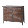 GDF Studio Darnel Outdoor Acacia Wood Bar Table, Dark Brown and Rustic Metal