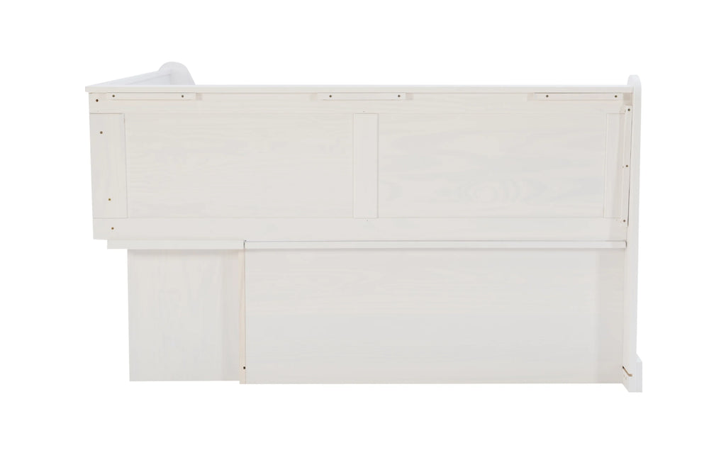 Linon Tobin Casual Wood Corner Dining Breakfast Nook Bench with Storage, White