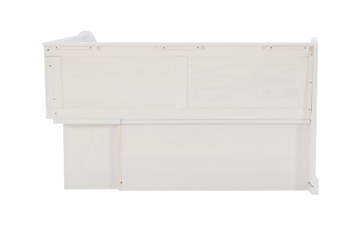 Linon Tobin Casual Wood Corner Dining Breakfast Nook Bench with Storage, White