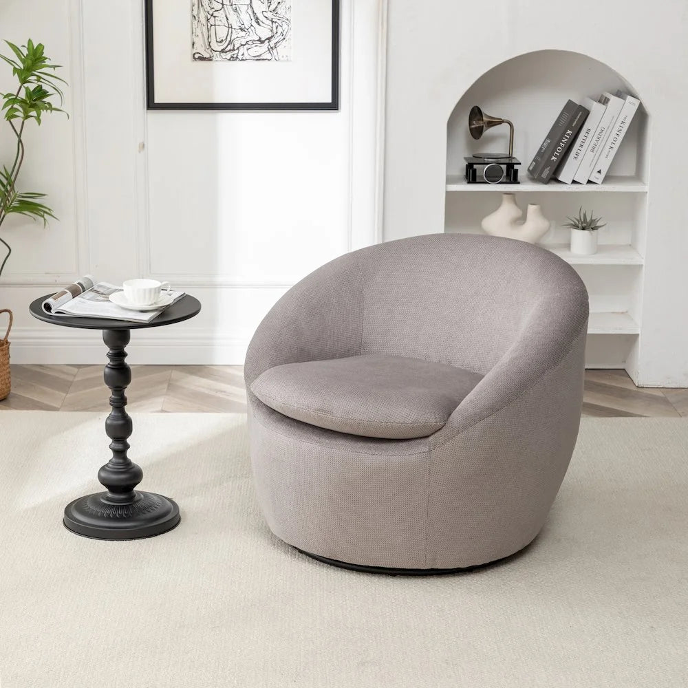 Roundhill Furniture Winnie Modern Barrel Chair, 360 Swivel