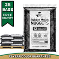 GroundSmart Black Rubber Mulch, 37.5 Cu Ft
