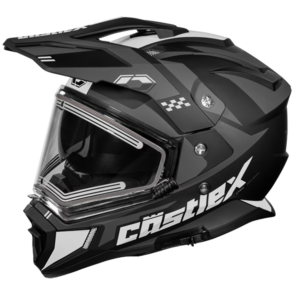 Castle X, 36-28152, Adult Dual Sport Snowmobile Helmet - Heated Shield - CX200 - WRATH - Matte Flo Orange, Small