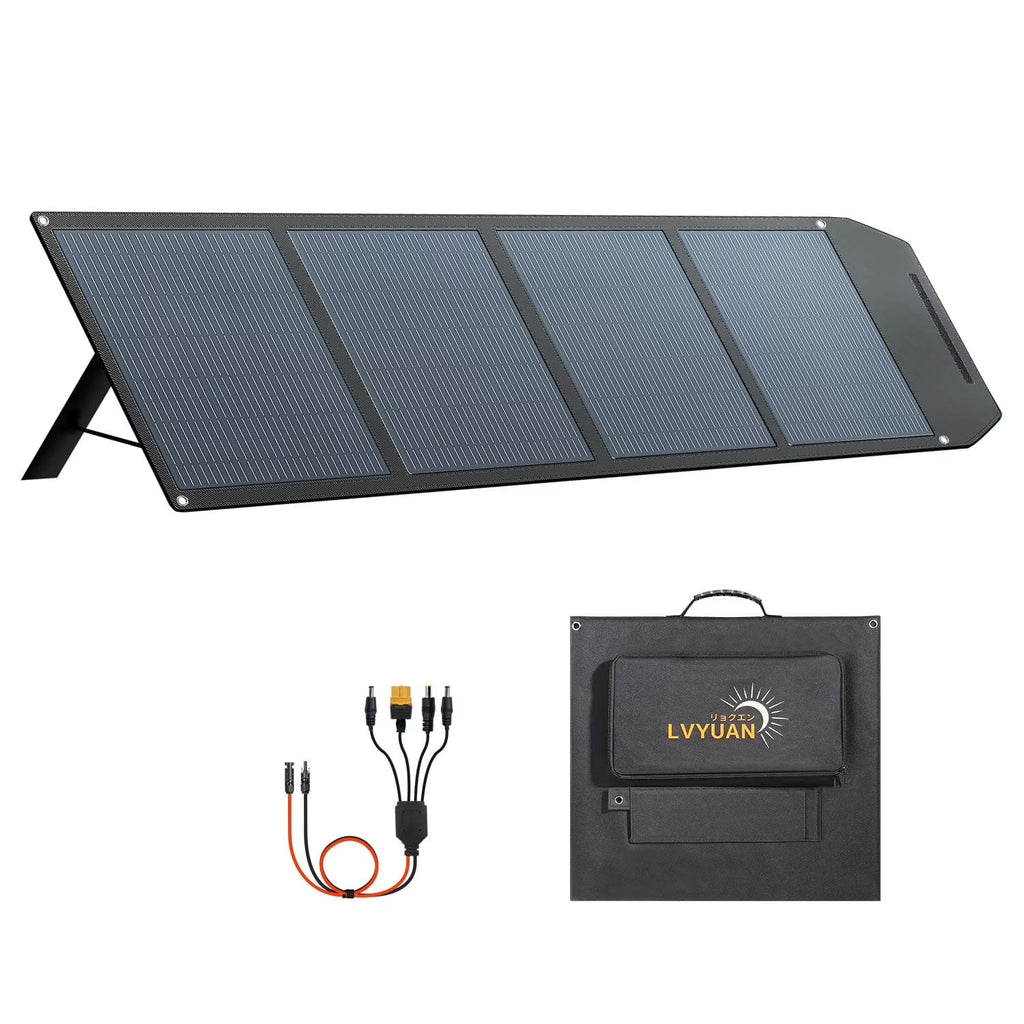 LVYUAN 400 Watt Foldable Solar Panel Kit, Portable Solar Charger Waterproof IP67 Solar Generator with MC4 Connector for Power Station, Camping, RV, Boat & Emergency