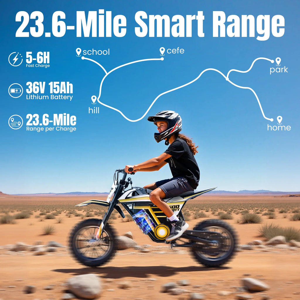 Electric Dirt Bike for Teens Adults, 500W Electric-Motorcycle Mountain Off-Road EBike