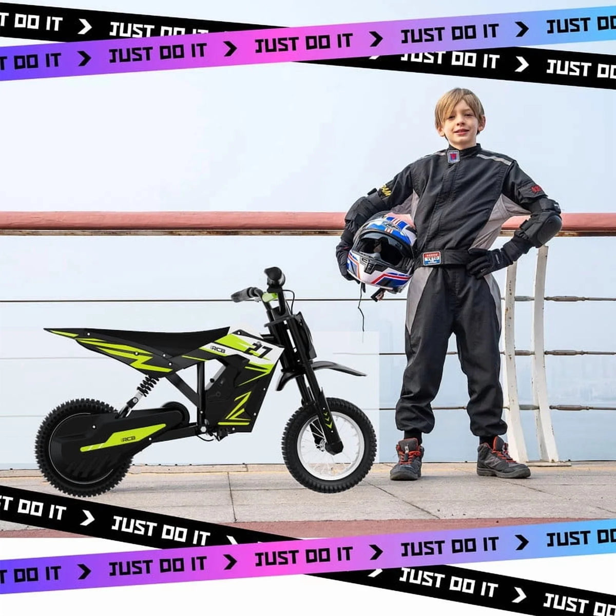 RCB Electric Dirt Bike,36V&300W&10Miles,3 Speed Modes Motocross for Kids Ages 3-12 Red