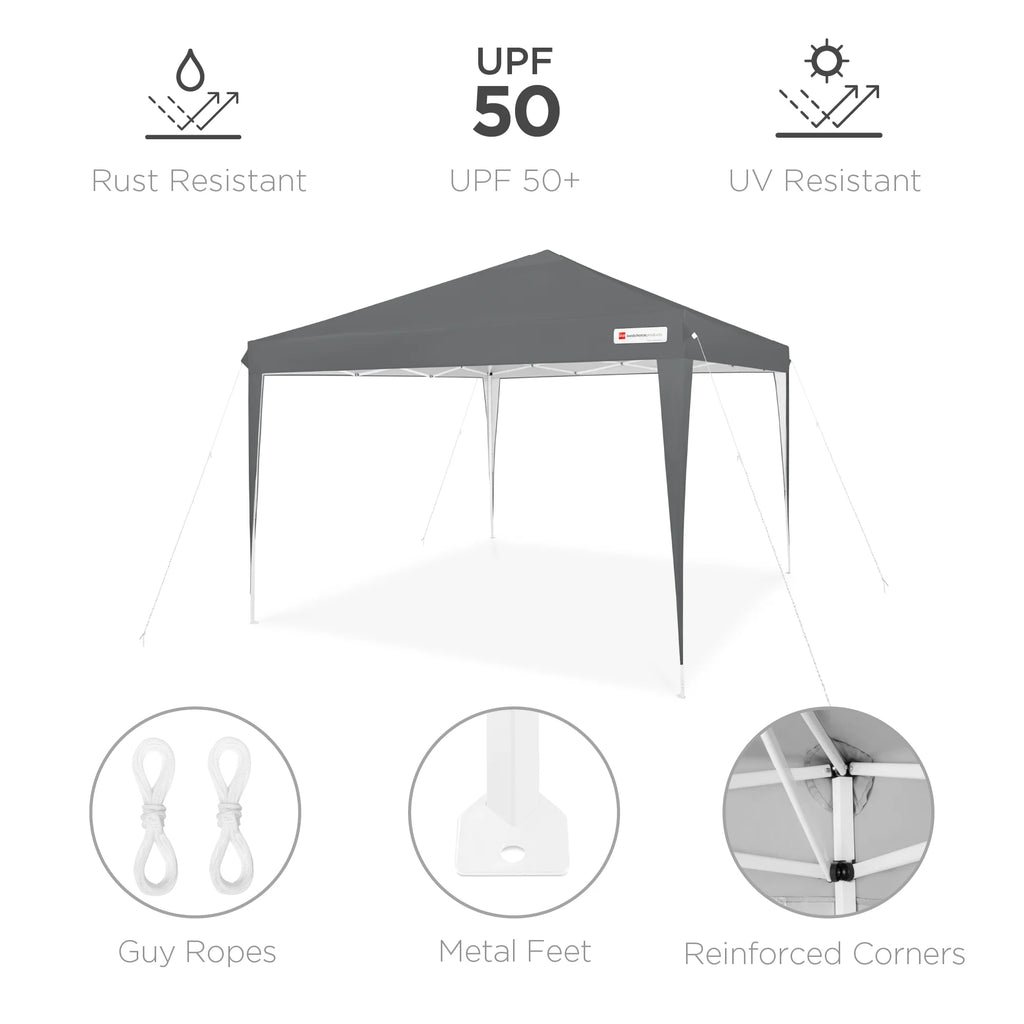 Best Choice Products 10x10ft Pop Up Canopy Outdoor Portable Adjustable Instant Gazebo Tent w/ Carrying Bag - White