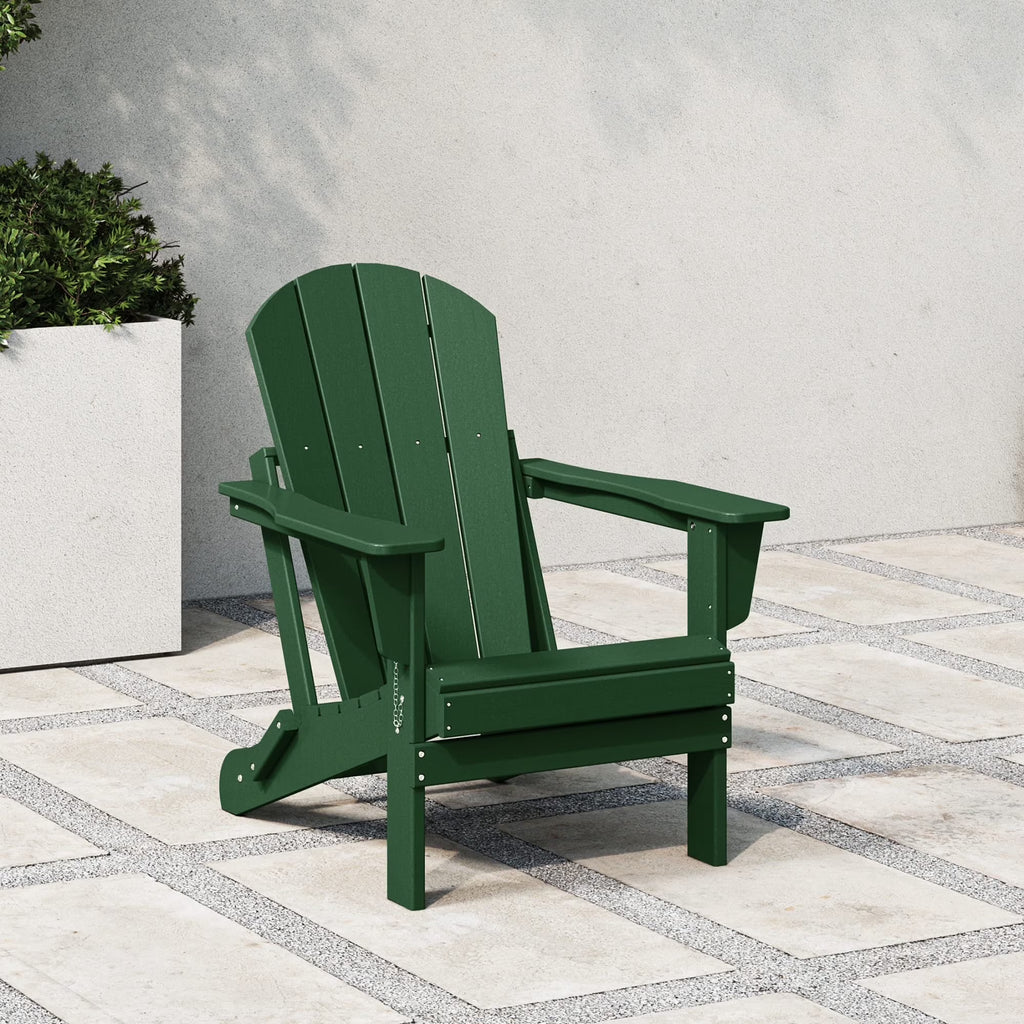 Westintrends Outdoor Folding HDPE Adirondack Chair, Patio Seat, Weather Resistant, Dark Brown