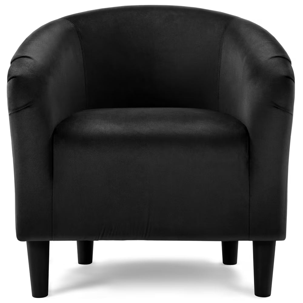Alden Design Upholstered Barrel Accent Chair for Livingroom, Yellow Velvet