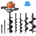 PROYAMA 54cc Post Hole Digger 2 Stroke Gas Powered  Earth Digger, 5-Year Warranty Gear Box, 4 Drill Bits 4" 6" 8" 12" + Extension Rod