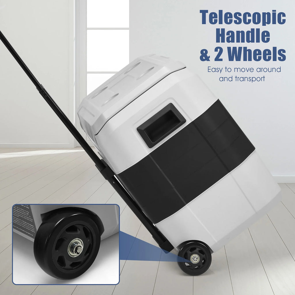 Costway 42 QT Portable Car Refrigerator Dual-Zone Car Cooler White