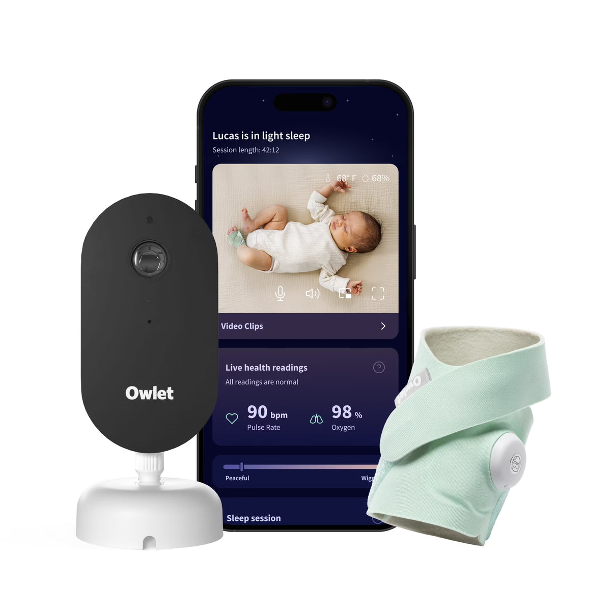 Owlet Dream Duo (3rd Gen) FDA-Cleared, All-in-One Smart Baby Monitoring with Sock & 2K HD Cam