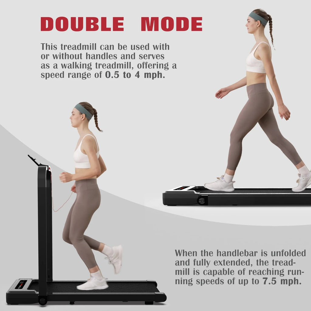 [TREADMILL CLEARANCE] FYC 2.5HP Folding Treadmill with Adjustable Height Desk & Incline - Compact Electric Treadmill Bluetooth Speaker for Running Walking Foldable Portable  (Silver)