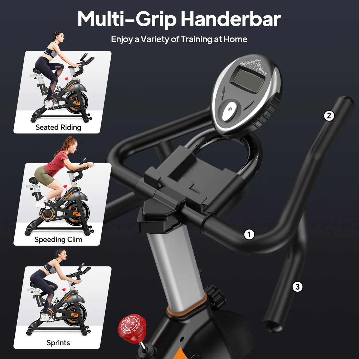 Pooboo Stationary Exercise Bike Indoor Cycling Bike Cycle Bicycle Adjustable Resistance for Home Office Cardio Workout Machine Max Weight 350 lbs
