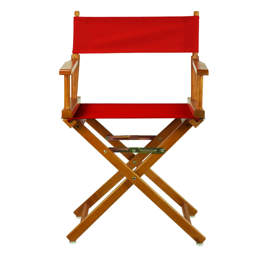 "18" Director's Chair Honey Oak Frame-Red Canvas"