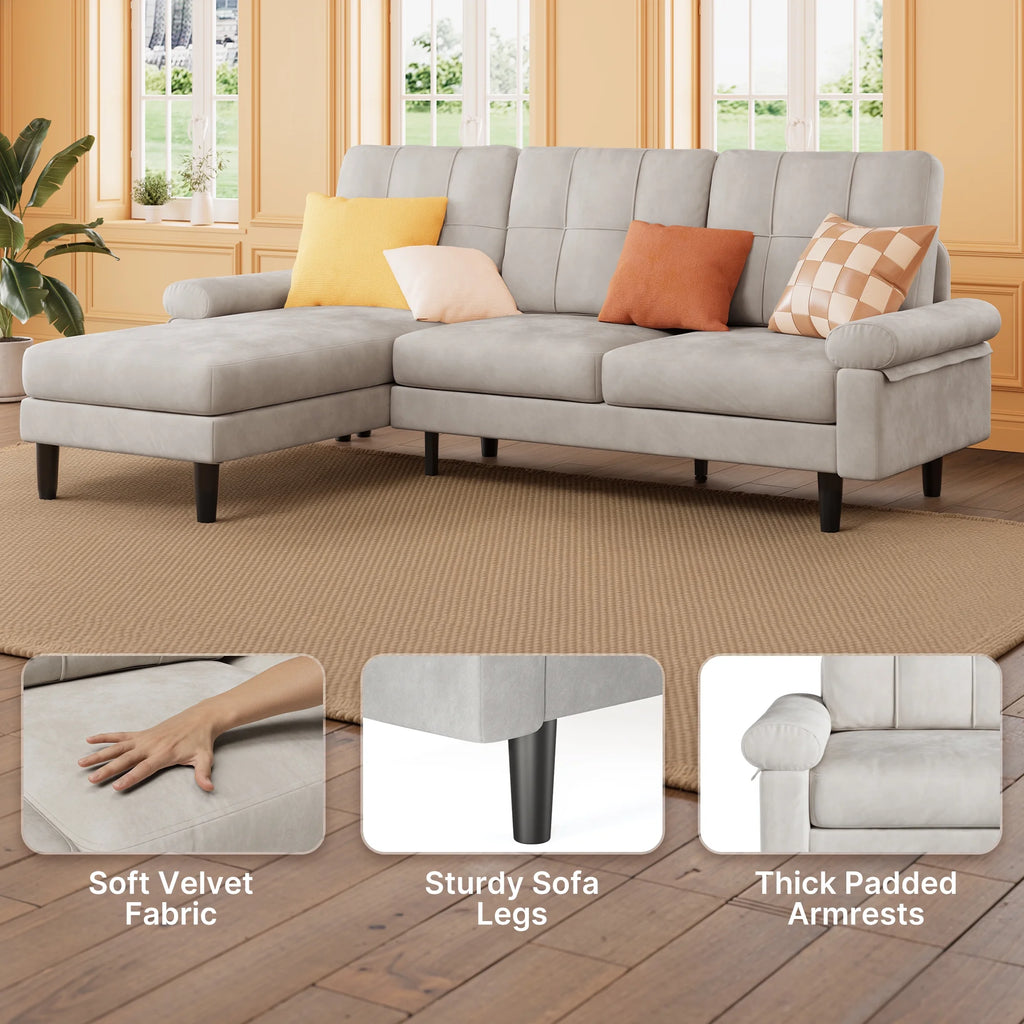 Lofka Sofa Couch with Large Storage Pockets and Soft Seats,Modern Loveseat Sofa for Apartment, Office, Bedroom,Deep Gray