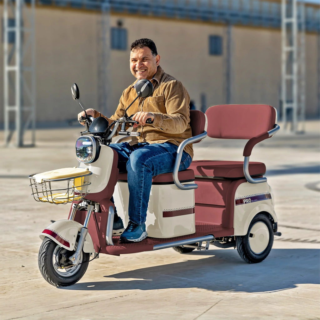 Massimo MGC E-Trike 3-Wheel Electric Cart 17 MPH, 2-Seater Adult Scooter Blue