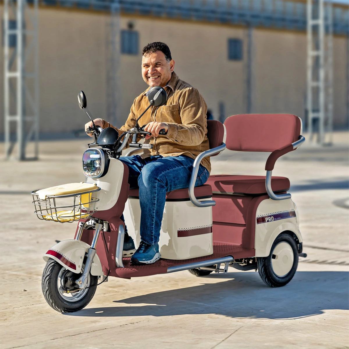 Massimo MGC E-Trike 3-Wheel Electric Cart 17 MPH, 2-Seater Adult Scooter Blue