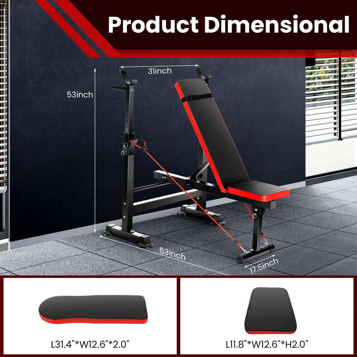VIBESPARK Adjustable Weight Bench 600lbs 5-in-1 Foldable Workout Bench Set with Barbell Rack Leg Developer Preacher Curl Rack Dumbbell Fly Attachment, Multi-Function Strength Training Bench Press