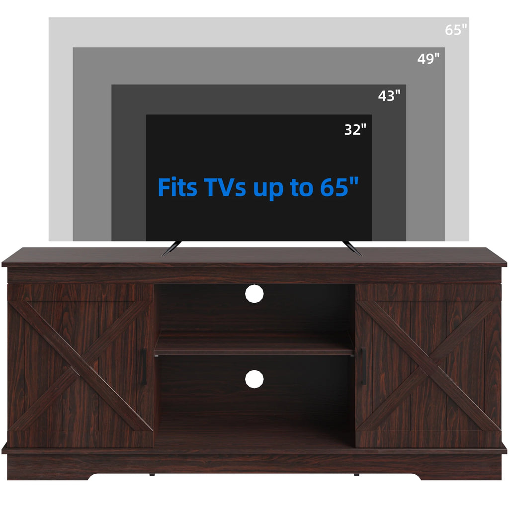 Dextrus Farmhouse TV Stand for 65 inch TV, Entertainment Center for Living Room, TV Media Console Cabinet, Grey Wash