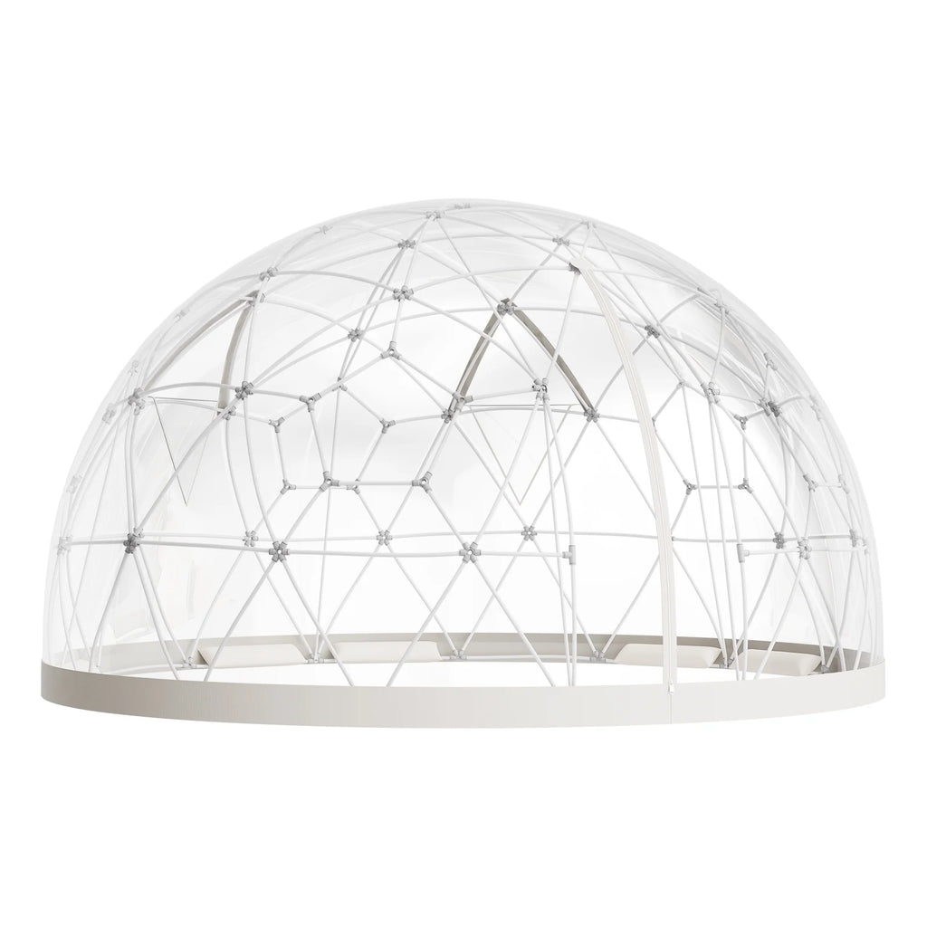 KFFKFF Outdoor Garden Dome, 15 x 9.5 ft Clear Bubble Tent for 10-14 People, Weather-Resistant Geodesic Greenhouse with Window, PVC Dome Tent for Patios, Camping, Parties, and Weddings