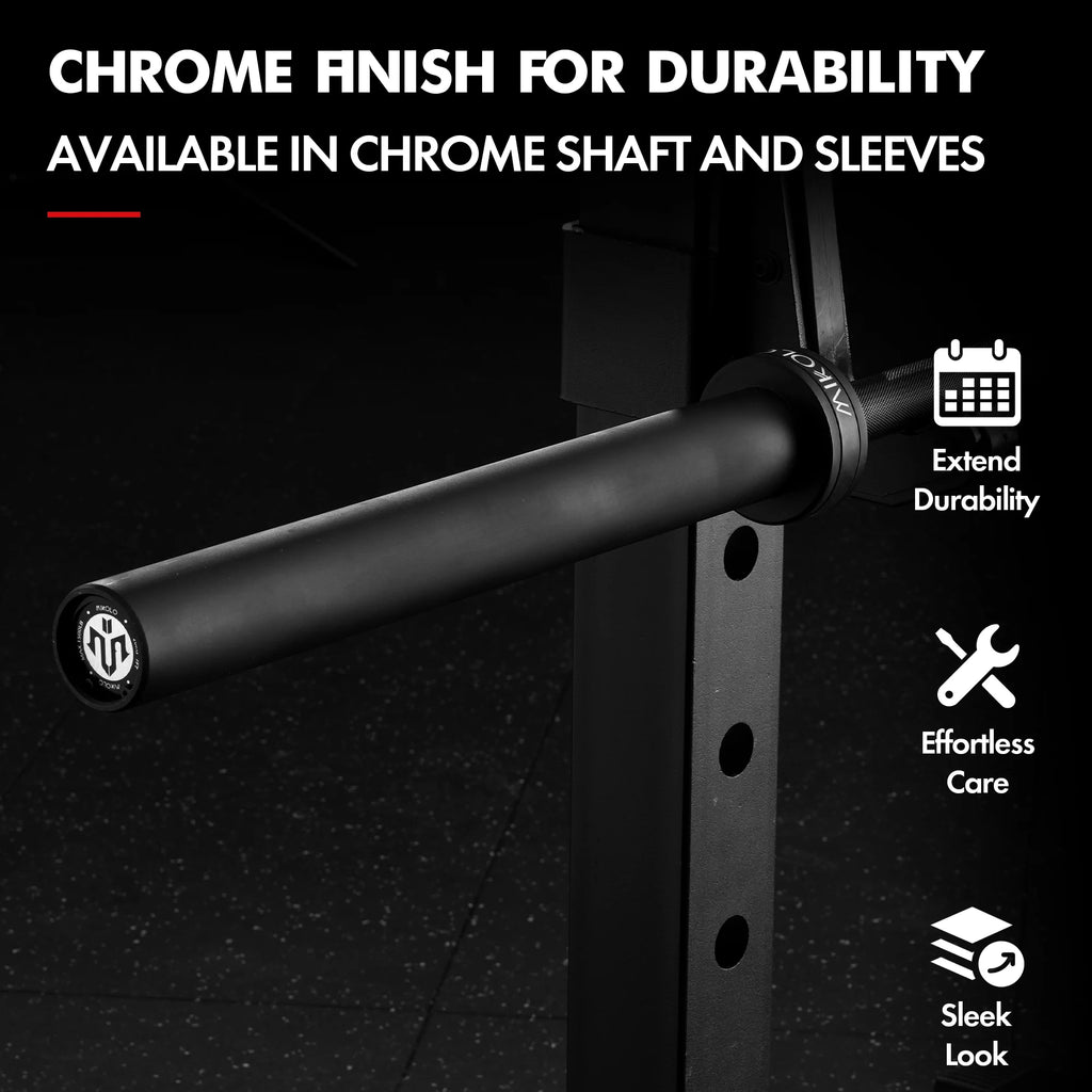 Mikolo 7ft Olympic Barbell, Barbell for Weightlifting and Powerlifting 45lb, Olympic Bar for 1500lbs Capacity, Weight Bar Fit 2 Standard Weights
