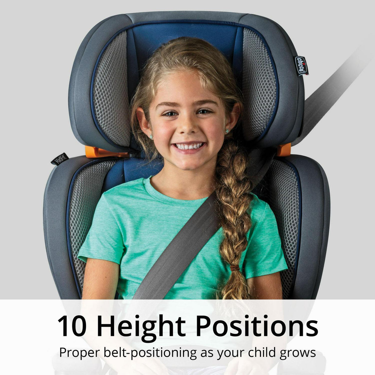 Chicco KidFit Adapt Plus 2-in-1 Belt Positioning Booster Car Seat - Vapor (Grey). New