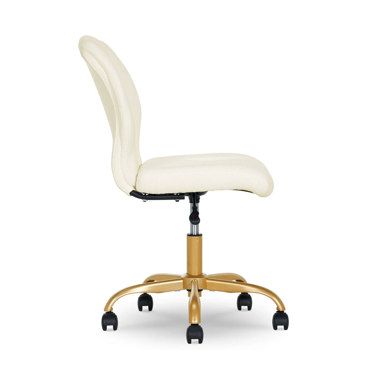 Mainstays Boucl Armless Office Chair for Adults and Teens, Cream