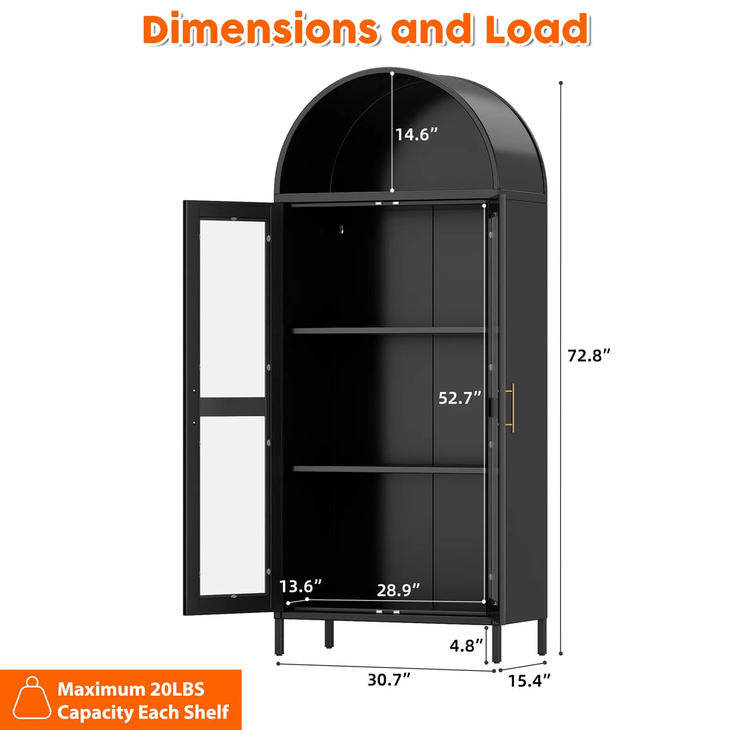 GangMei 71 Inches Tall Metal Garage Storage Cabinets with 5 Adjustable Shelves & Pegboards, Lockable Steel Black Storage Cabinet with Doors for Office, Home, School, Shops, Garage, Assembly required