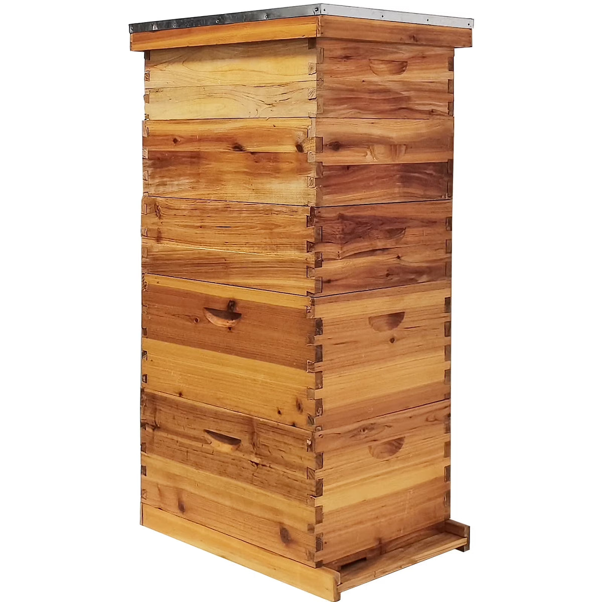 PRIJESSE 5-Layer Bee Hive for Beekeeping - 2 Deep & 3 Medium Boxes with Beeswax Coating, Ventilated Metal Roof (Frames Sold Separately)