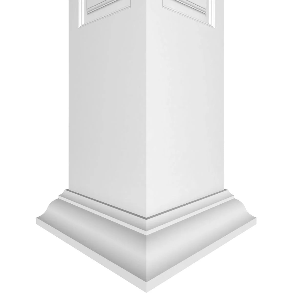 Ekena Millwork 6"W x 8'H Craftsman Classic Square Non-Tapered, Raised Panel PVC Column Kit, Crown Capital & Crown Base
